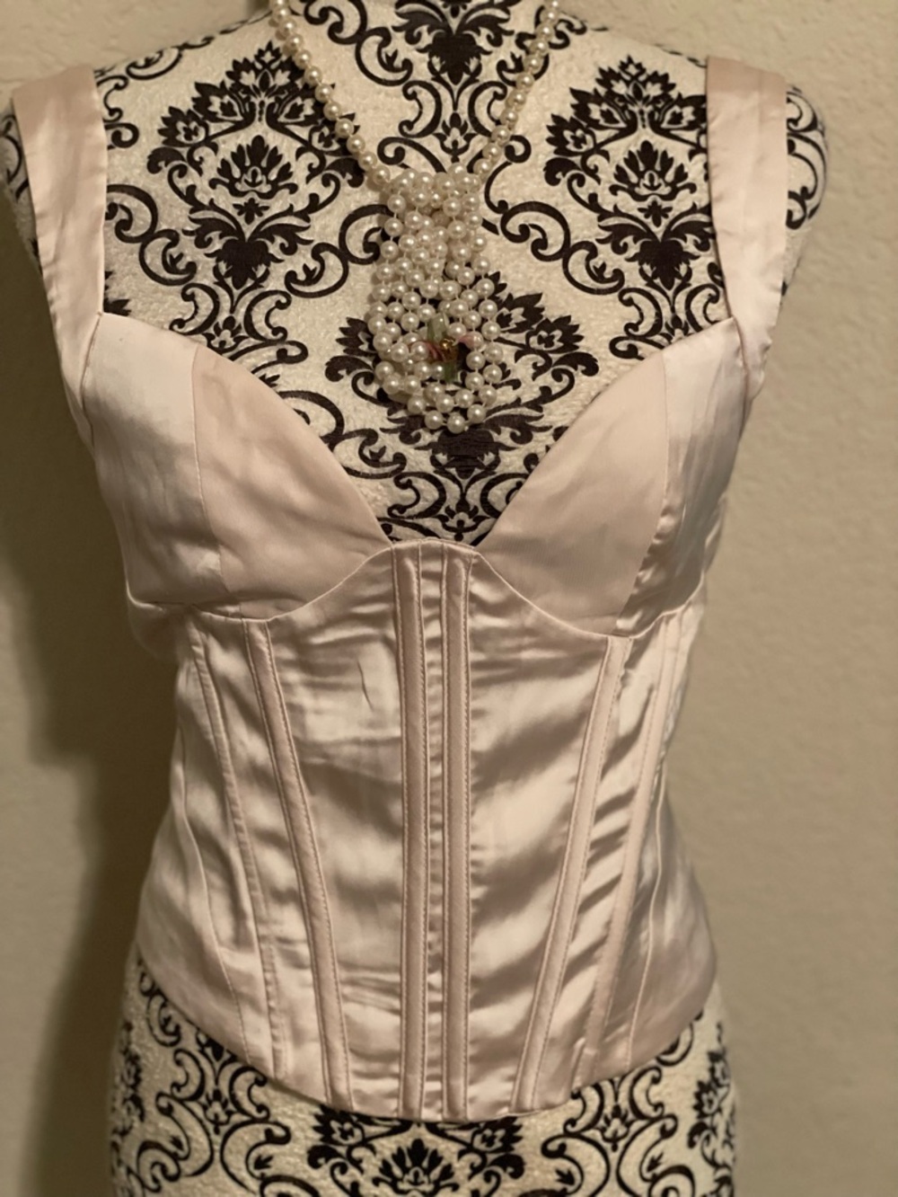 Princess Polly Champagne Satin Corset Top